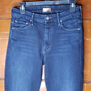 MOTHER High-Rise Women's Jeans in Dark Indigo Blue